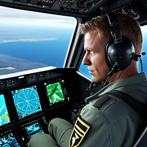 **Prompt:** A highly skilled Swedish fighter pilot intensely focused within an ultra-modern, intelligent cockpit. Holographic displays and real-time data streams surround them, depicting advanced AI integration and seamless command of multiple unmanned aerial systems (UAS). The atmosphere is high-tech, precise, and dynamic, showcasing the pilot as an information expert and master of future aerial warfare. Hyperrealistic, detailed, cinematic lighting, 8K.